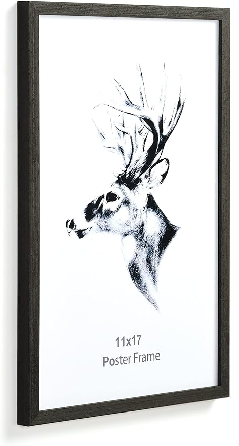 Yaetm Black 11x17 Picture Frames Set of 4, Solid Wood Poster Frame11x17, Wall Gallery 11 x 17 Black Wood Frames for Wall Mounting (4 pack, Black)
