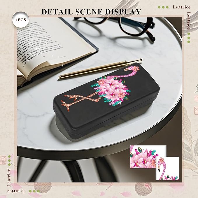 Leatrice Diamond Art Kits for Adults Small Diamond Painting Kit Gem Art Paint by Diamonds Dots Eyeglasses Case for Beginner Women