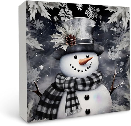 Winter Snowman Wooden Signs - Christmas Home & Table Decor