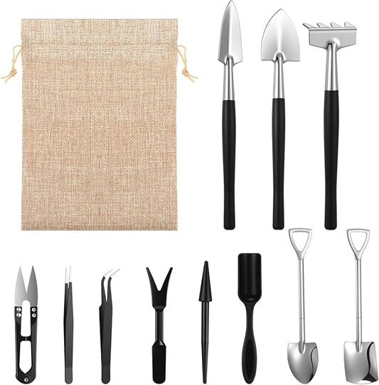 12 Pcs Succulent Tools Mini Transplanting Garden Tool Set Succulent Care kit Plant Accessories for Indoor Gardening Flower Potting Cactus Houseplant Bonsai Care