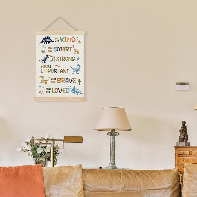 Luvadian Inspirational Dinosaur Poster Hanger Frame - Dinosaur Decor for Boys Room, 12x16 Inches