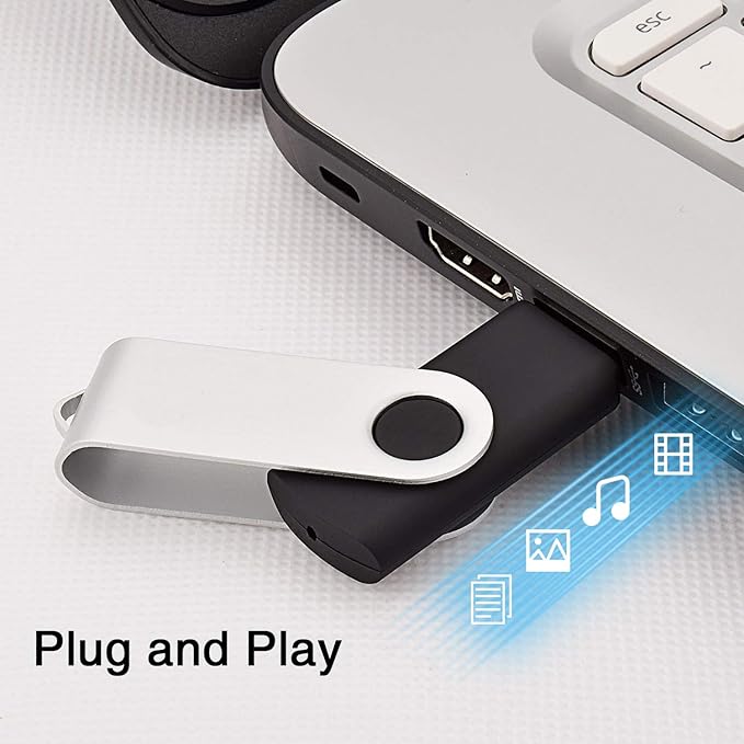 KOOTION 10 Pack 4GB Flash Drive 4gb USB 2.0 Flash Drives USB Drive Jump Drive Bulk Thumb Drive Swivel Memory Stick Black