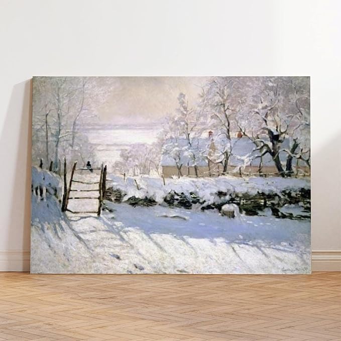 CFIOZYOS Claude Monet - The Magpie Canvas Poster Wall Art Print Bedroom Decor Office Room Kitchen Decor Gift Unframe 24x36inch(60x90cm)