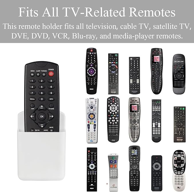 3 Pcs Wall Remote Control Holders TV Controller Holder Self Adhesive Marker Holder Pen Pencil Storage Organizer for Home Office School (White)