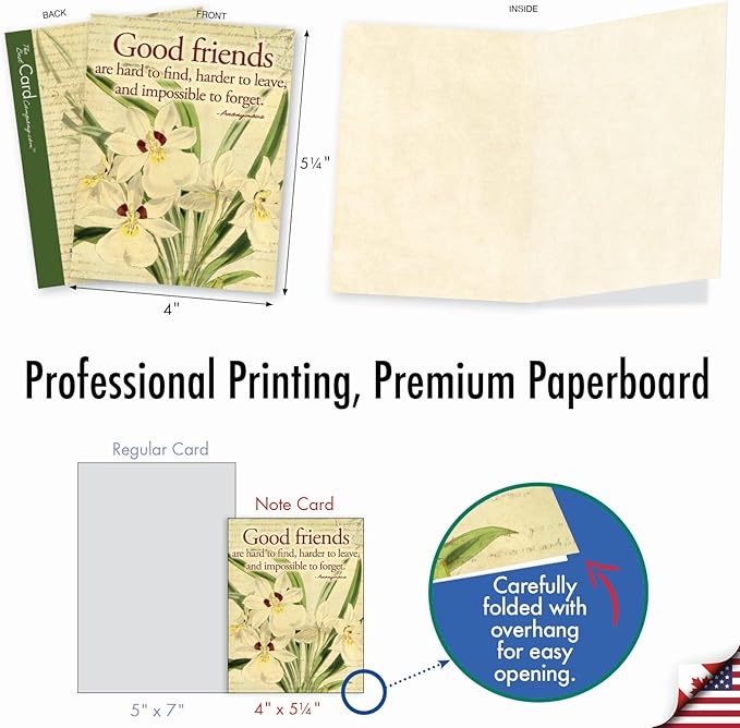 The Best Card Company - 10 Assorted Flower Cards Blank for Women (4 x 5.12 Inch) - All Occasion Floral Greetings Boxed - Say it with Flowers M1710BN