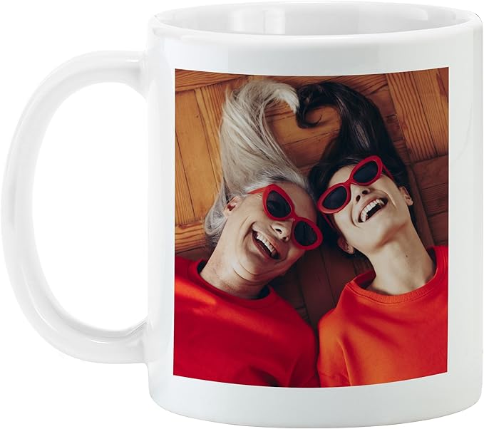 Let's Make Memories Personalized Photo Mug - Custom Coffee Mug - Christmas Holiday Stocking Stuffer - 11oz - White Handle