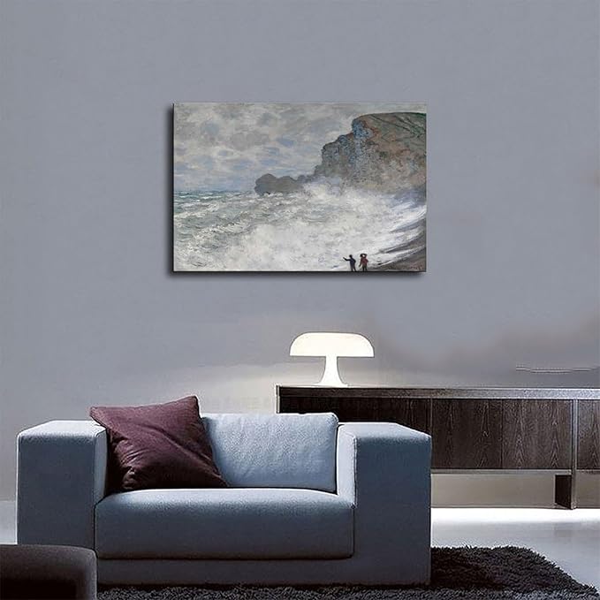 CFIOZYOS 40+ Monet Famous Print Posters Rough Weather at Étretat by Claude Monet Impressionism Art Wall Decoration Poster Family Bar Restaurant Garage Cafe Art Print Gift Unframe 16×24inch(40×60cm)