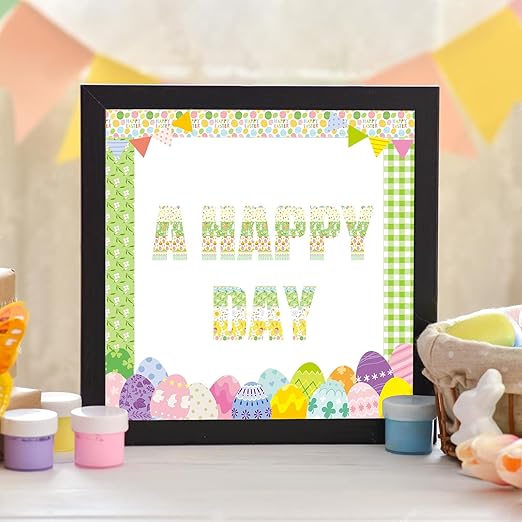 12 Rolls Happy Easter Washi Tape, Green Plaid Floral Masking Tape, Cute Rabbit Egg Decorative Sticker for Scrapbook Journal DIY Craft Birthday Easter Gift Wraps 16.4FT