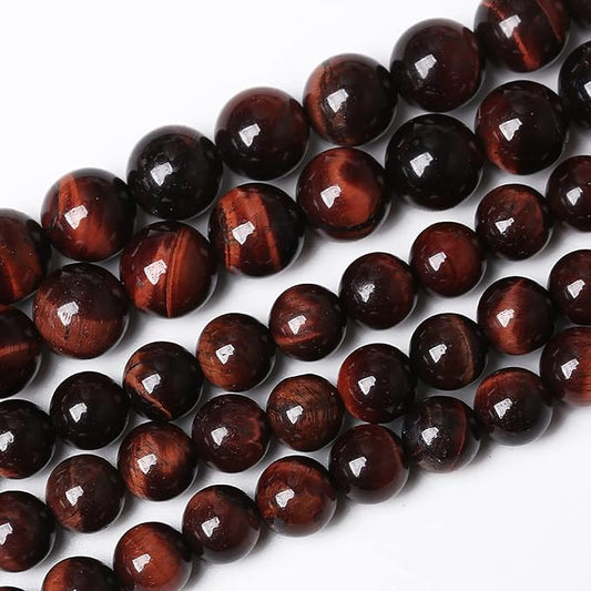 38PCS 10mm Natural Red Tiger Eye Stone Beads Gemstone Round Loose Spacer Stone Beads for Jewelry Making DIY Bracelet Necklace 15 Inch (10mm, Red Tiger Eye Stone)