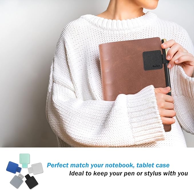 ProCase (5 Pack) Pen Loop Holder for Notebooks Journals Planners Tablet Case, Self Adhesive Leather Pencil Holder with Elastic Loop for Pens, Apple Pencil, Stylus Pen -Assorted Colors