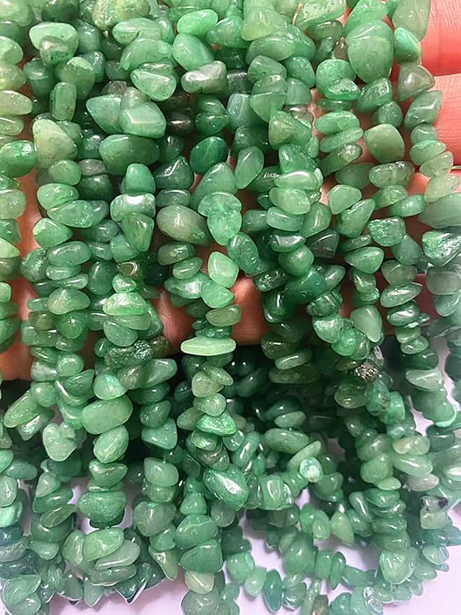 Gemstone Chips Natural Green Aventurine 3-5mm Healing Crystals Waist Bracelets Necklace Kit Irregular Stone DIY Crafts Design Jewelry Making Approxi 32 inch