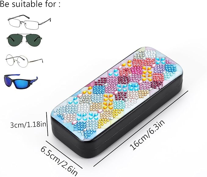 Leatrice Diamond Art Kits for Adults Small Diamond Painting Kits Diamond Dots Gem Art Painting DIY Eyeglasses Case with Special Shaped Rhinestone for Beginner Women
