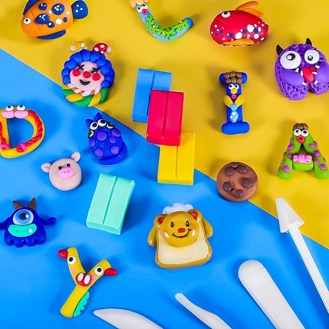 CiaraQ Polymer Clay, 100 Colors Modeling Clay for Kids, Non-Toxic, Non-Sticky, Small Blocks Oven Bake Clay, DIY Mold Starter Kits, Gifts for Children&Adult and Artist.