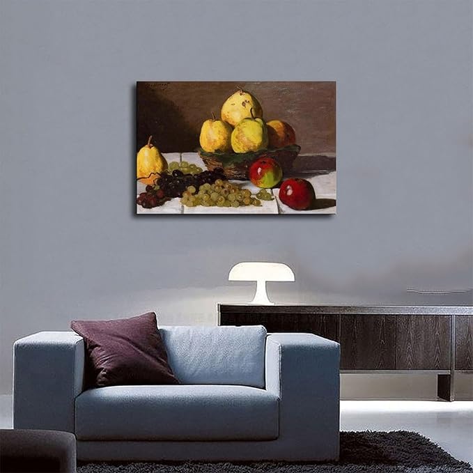 CFIOZYOS 40+ Monet Famous Print Posters Still Life with Pears And Grapes by Claude Monet Impressionism Canvas Wall Art Print Poster For Home School Office Decor Unframe 16×24inch(40×60cm)