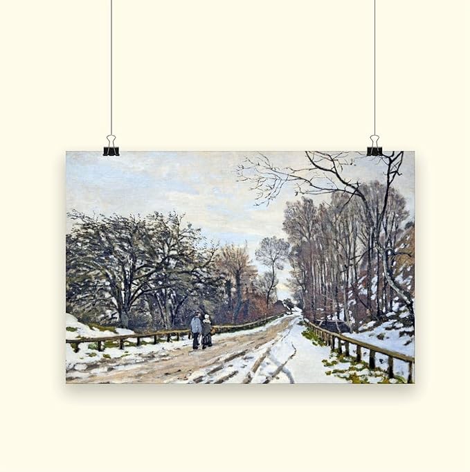 CFIOZYOS 40+ Monet Famous Print Posters The Road to The Farm of Saint-Simeon by Claude Monet Impressionism Poster for Teen Boys Room Wall Art Canvas Painting Print Unframe 16×24inch(40×60cm)