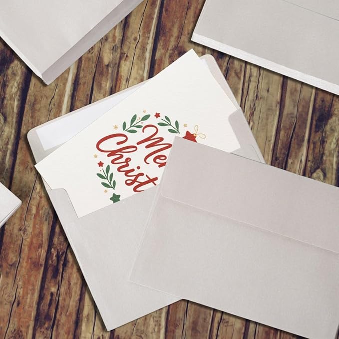 Keketer A2 Metallic Silver Printable Envelopes 80 Pack Self - Seal, for 5x7 Cards, Weddings, Invitations, Baby Shower 4.375 x 5.75 Inches