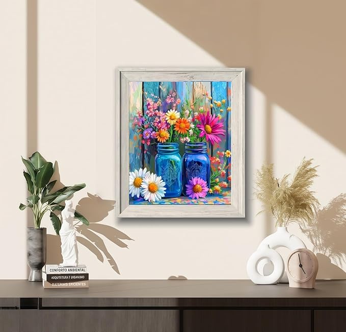 BYGFHLYW Flowers Paint by Numbers Kit for Adults Beginner, Easy Adult Paint by Number Kits on Canvas, DIY Acrylic Watercolor Oil Paint by Number for Adults for Home Decor 16x20 Inch