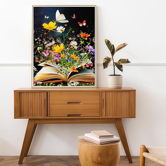 CSZPPQAF Flowers Paint by Numbers Kit for Adults Beginner, Book Paint by Number Kits on Canvas, DIY Easy Acrylic Watercolor Oil Painting by Numbers for Home Wall Decor 16X20inch