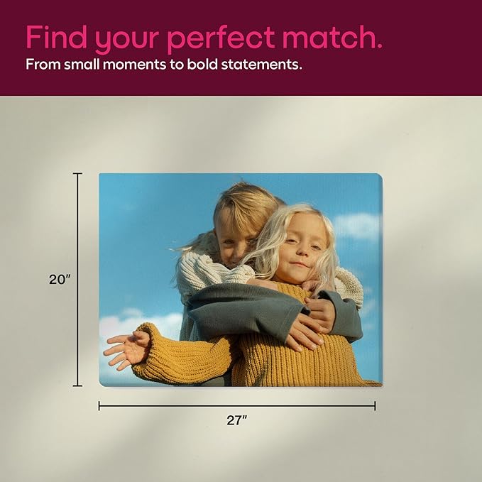 Mixtiles Custom Canvas With Your Photos – No-Nails, Magnetic Hanging System - Wall Frames, Personalized Prints, Perfect Home Decor Gift – 27×20 Single Tile