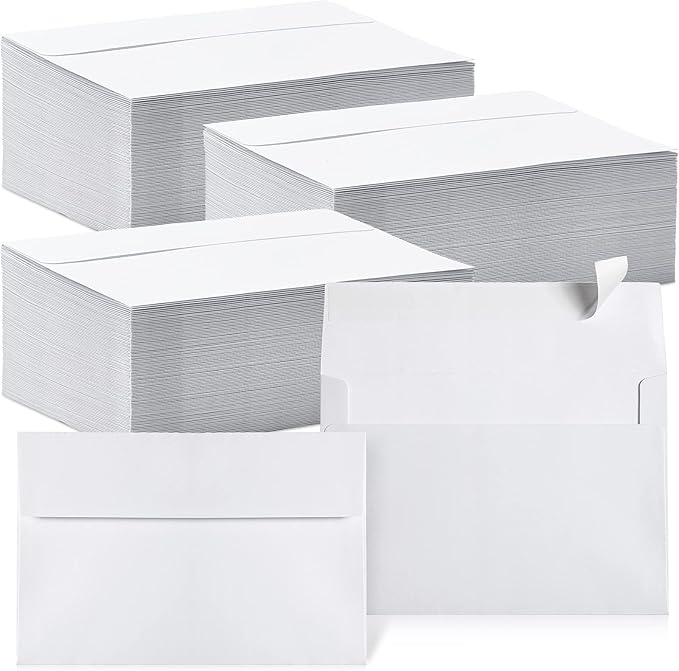 Fainne 800 Pcs White Envelopes Self Adhesive Printable Envelope Bulk for Invitation, Wedding, Baby Shower, Photography, Thank Note, Postcard, Greeting Card, Mailing, Graduation (A4 4.25 x 6.25 Inch)