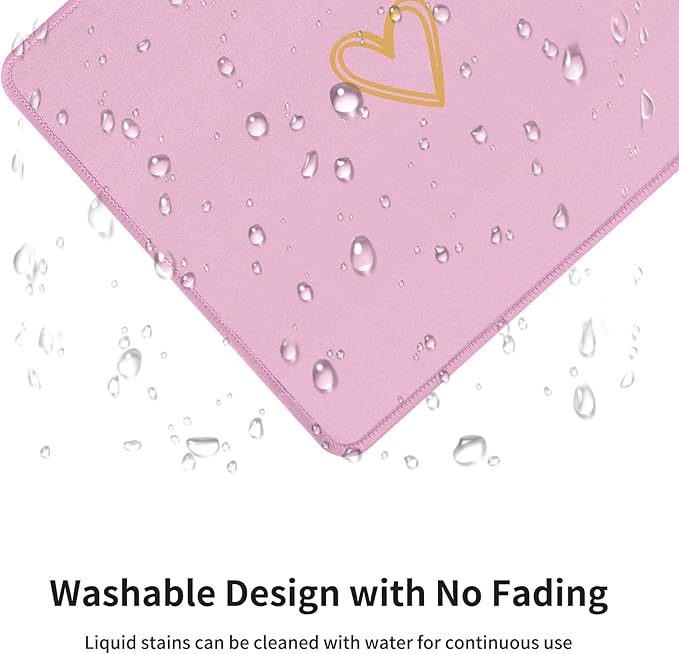 Seorsok Square Aesthetic Cute Heart Mouse Pad,Office Home Personalized Mouse Mat Design,Waterproof Funny Mousepad,Non-Slip Rubber Base Computer Mouse Pads for Wireless Mouse,Purple