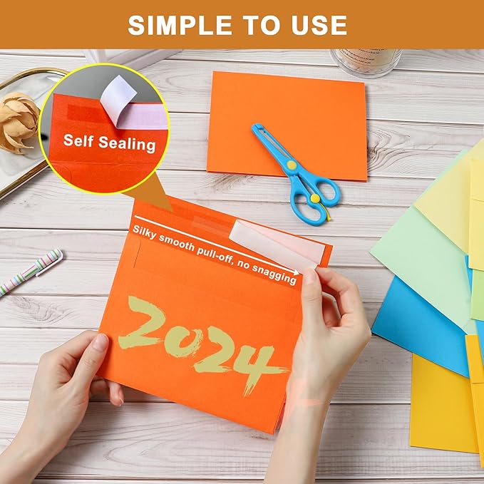 10 Assorted Colors Blank Thank You Cards and Envelopes 5 x 7 Heavyweight Folded Cardstock and A7 Envelopes Self Seal 20 Packs for Invitations, Wedding, DIY Greeting Cards, Baby Showers
