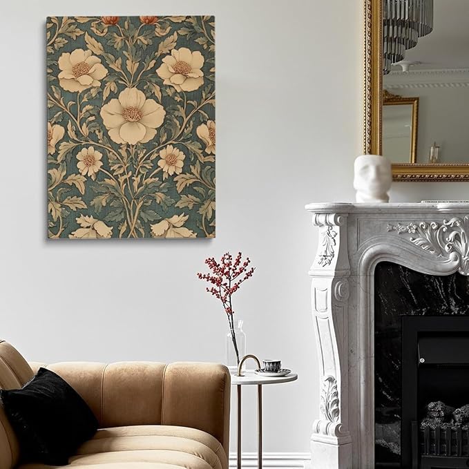 William Morris Wall Art,Floral Pattern Vintage Poster Wall Decor,Vintage Wall Art Vintage Canvas Poster William Morris Floral Art Minimalist Decor for Home Office Living Room 20x30in Unframed poster