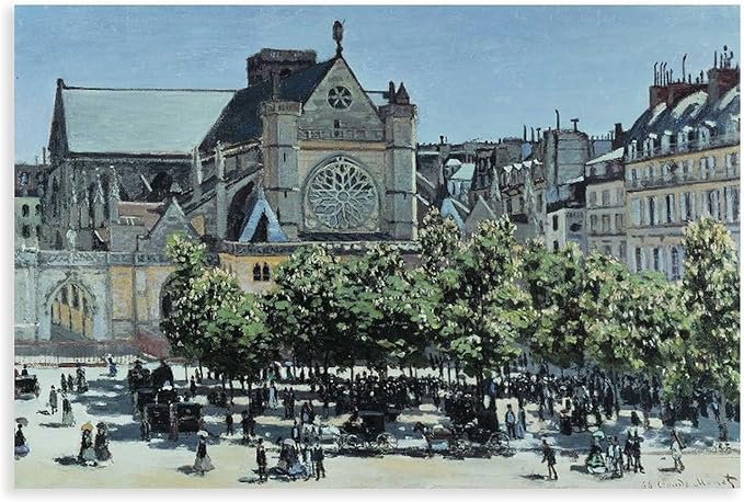 CFIOZYOS 40+ Monet Famous Print Posters St. Germain L'Auxerrois by Claude Monet Impressionism Canvas Poster Bedroom Decor Print Sports Landscape Office Room Decor Gift Unframe 16×24inch(40×60cm)