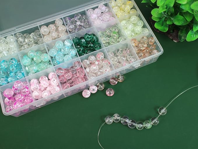 Pamir Tong 10mm Colored Glass Beads for Jewelry Making-700pcs Round Smooth Beads Spacer Bracelet Loose Beads Accessories for Making Earring, Necklaces, DIY Crafts & Gifts #366
