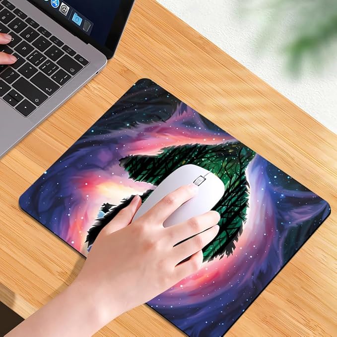 The Wolf in The Forest Texture Mouse pad, Square Waterproof and Anti Slip Mouse pad for Office laptops
