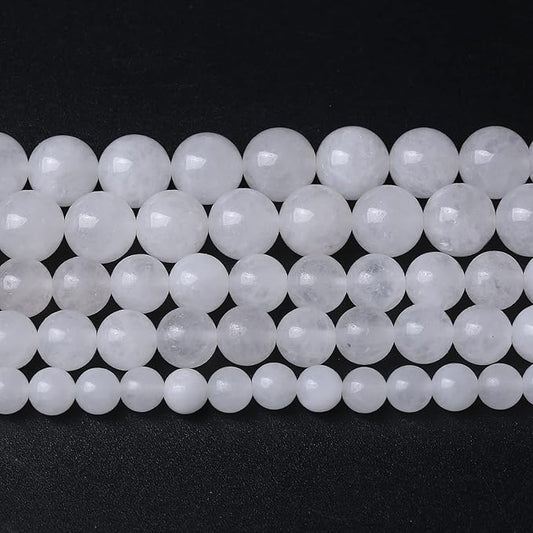 90pcs 4mm Natural White Jades Stone Beads Round Loose Spacer Beads for Jewelry Making DIY Bracelet,Energy Stone Healing Power (4mm, White Jade)