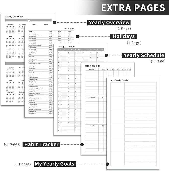 AHGXG Small Pocket Planner 2026-2027, Weekly and Monthly Calendar Planner, 15 Months, JAN 2026 - MAR 2027, Mini Size, Hardcover, Inside Pocket, For Women Men School Home Office Supplies, 3.9''X 6.7'' - Black