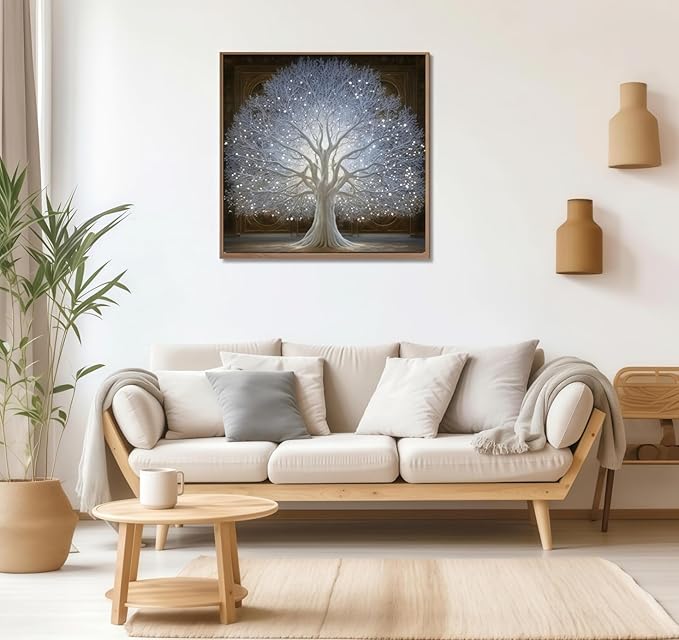 CSZPPQAF 5D Diamond Painting Kits for Adults, Luminous Tree of Life Diamond Art Kits for Adults Beginner, DIY Full Drill Gem Art Paint by Diamonds Dots Crafts Kits for Home Decor 13.7x13.7Inch