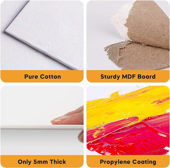 Conda Canvas Board 11 x 14 inch, 24 Pack Canvases for Painting, Gesso Primed Acid-Free, 100% Cotton Canvas for Drawing, Quality Artist Canvas Panels for Acrylic, Pouring & Oil Painting