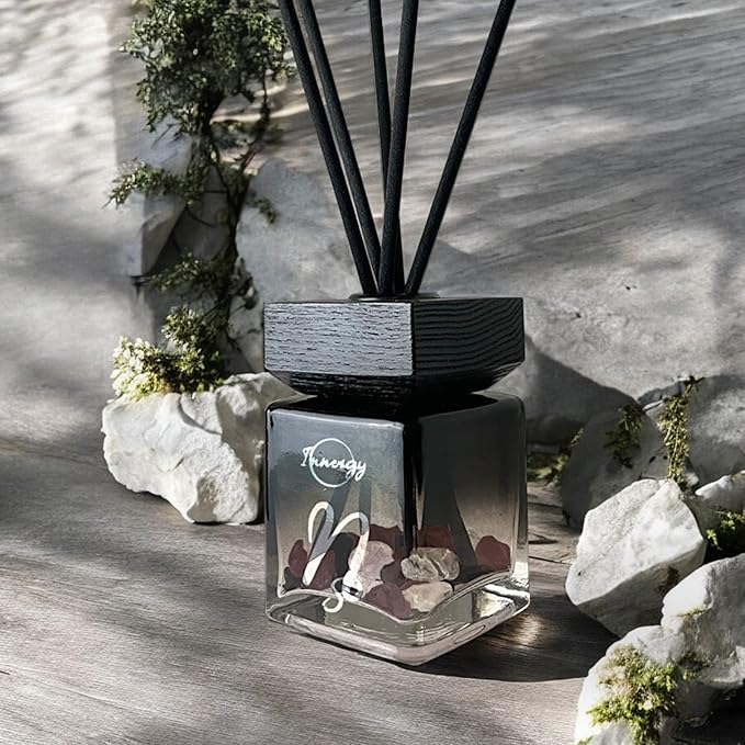 Innergy Capricorn Zodiac Crystal-Infused Reed Diffuser – 100ml Aromatherapy Essential Oil Diffuser for Home – Long-Lasting Scent, Natural Crystal Energy for Relaxation & Balance