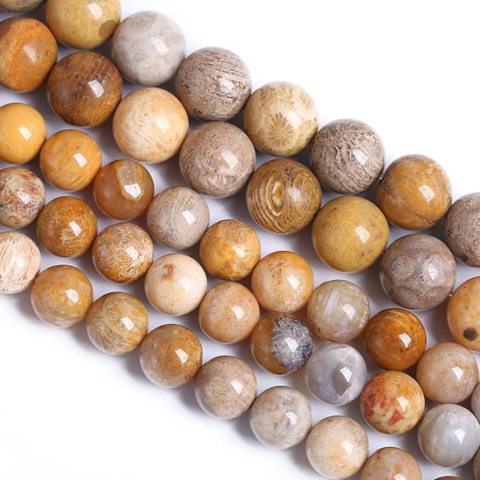 120PCS 6MM Natural Stone Coral Jade Chrysanthemum Beads for Jewelry Making DIY Bracelet