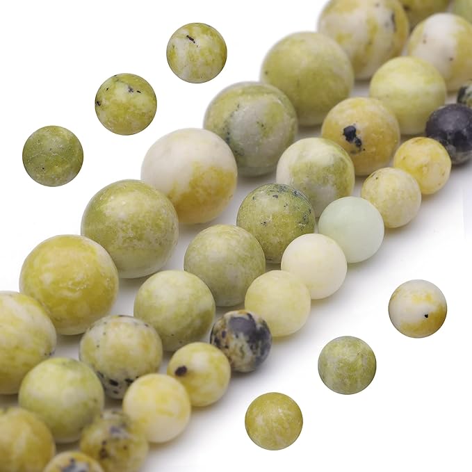 Youngbling Natural Gemstone Beads for Jewelry Making,10mm Chinese Jade Polished Round Smooth Stone Beads for Bracelet Necklace 15 Inch