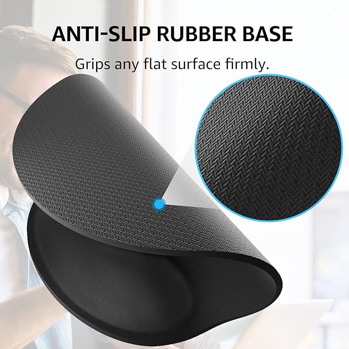 KTRIO Ergonomic Keyboard Wrist Rest, Memory Foam Wrist Rest for Computer Keyboard, Mouse Pad Set for Easy Typing & Pain Relief for Office & Home, Black