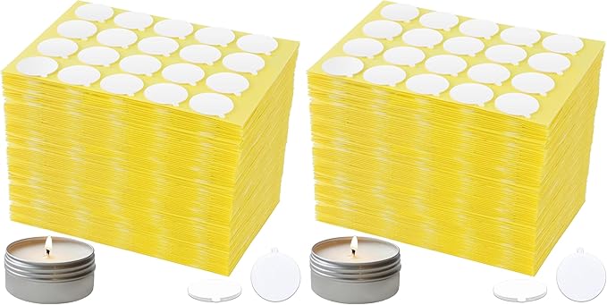 960Pcs Candle Making Wick Stickers, Heat Resistance Double-Sided Wick Stickers with The Little Tail, Adhere Steady in Hot Wax Stickers for Candle Making (Pack of 2)