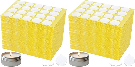 960Pcs Candle Making Wick Stickers, Heat Resistance Double-Sided Wick Stickers with The Little Tail, Adhere Steady in Hot Wax Stickers for Candle Making (Pack of 2)