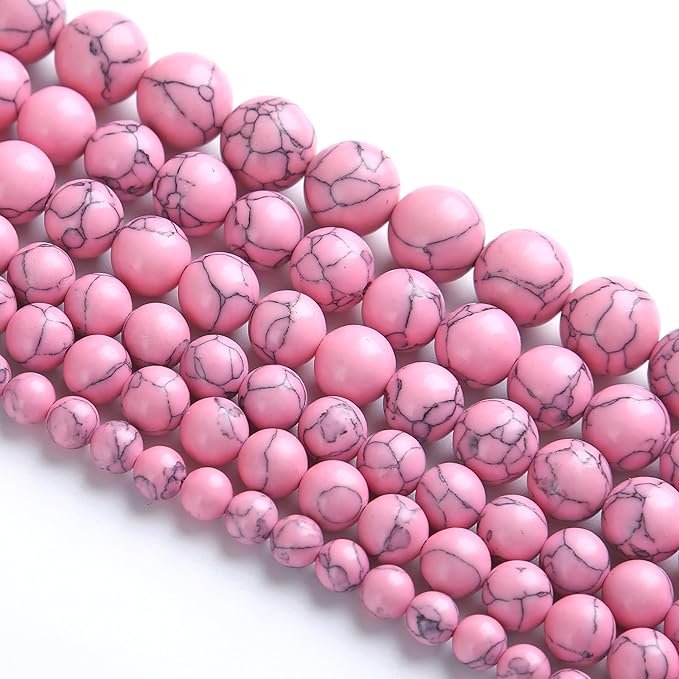 4MM 86PCS Pink Turquoise Spacer Loose Beads for Jewelry Making DIY Bracelet Necklace