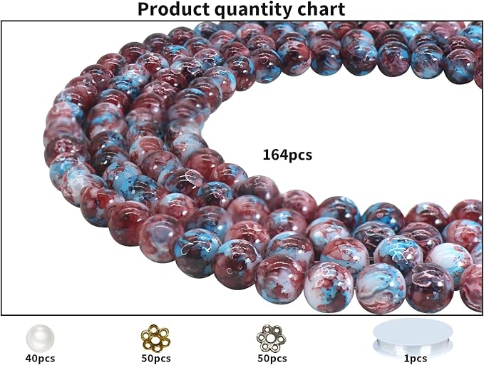 Pamir Tong 300PCS 10mm Glass Beads for Jewelry Making,Round Smooth Beads, Bracelet Space Loose Beads for Jewelry Making Earring, Necklaces, DIY Crafts & Gifts #385