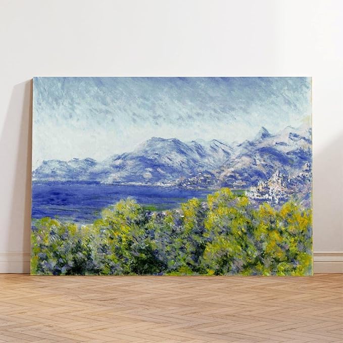 CFIOZYOS 40+ Monet Famous Print Posters View of Ventimiglia by Claude Monet Impressionism Canvas Poster Wall Art Print Bedroom Decor Office Room Kitchen Decor Gift Frame 20×30inch(50×75cm)