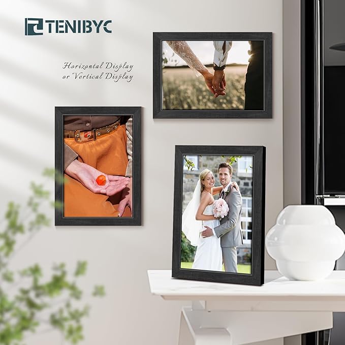 Picture Frame 4 Pack - Solid Wood Poster Photo Frame - Woodgrain Series - Room, Office, Gallery, Studio Display - Wall Hanging