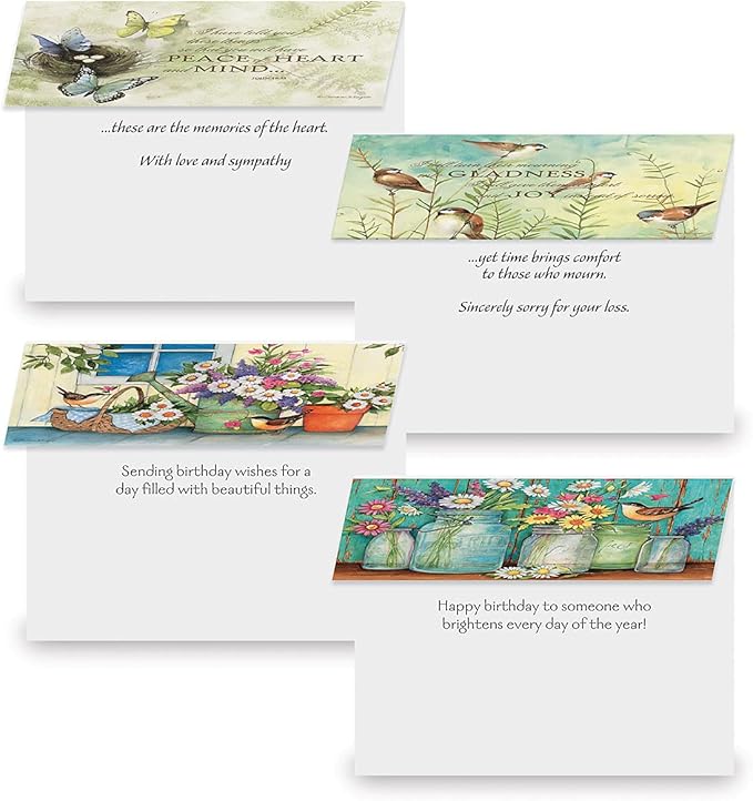 Current Susan Winget Studio All Occasion Value Pack With Seals - 40 Cards & Envelopes, Celebration, Get Well, Sympathy, Birthday, Holiday, & Greeting Variety, Large 5" x 7" Assortment, 20 Design Set