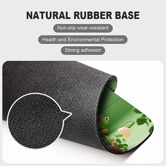Square Mouse Pad Cartoon Frog, Personalized Premium-Textured Custom Mouse Mat Design, Washable Mousepad Cloth, Non-Slip Rubber Base Computer Mouse Pads for Wireless Mouse