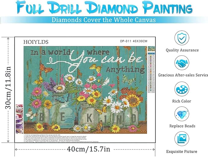 6 Pack Diamond Painting Kits - Adult Beginner DIY Diamond Art with Diamonds, Drill Paintings - Gem Crafts for Wall Decor 11.8x15.7in