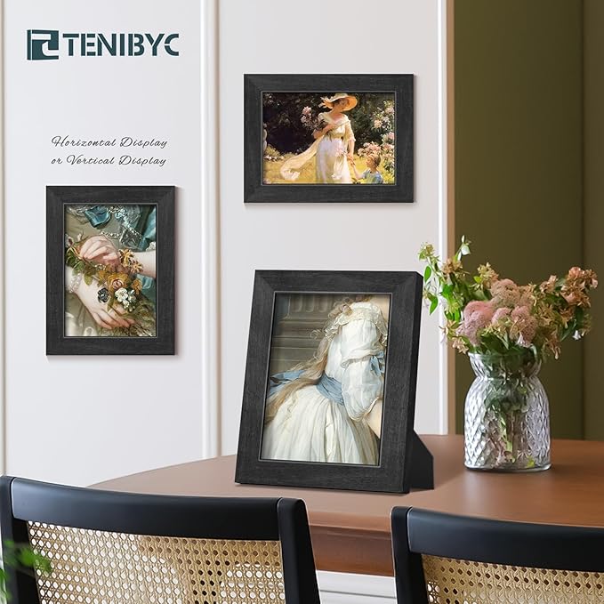 Picture Frame 4 Pack - Solid Wood Poster Photo Frame - Woodgrain Series - Room, Office, Gallery, Studio Display - Wall Hanging