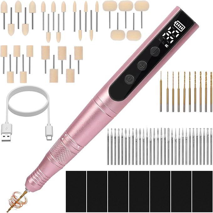 WECLAYER Polymer Clay Polishing Kit,Electric Clay Drill,Cordless Rotary Tool Kit,35-Speed Adjustable,Jewelry Making Kit,79pcs Clay Tool & Accessories for Polymer Clay Molds, Drilling,Sanding,Grinding