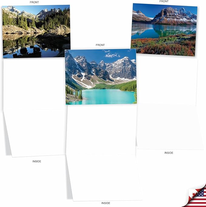 The Best Card Company - 20 Landscape Nature Note Cards Blank (4 x 5.12 Inch) (10 Designs, 2 Each) - Reflections AM1728OCB-B2x10